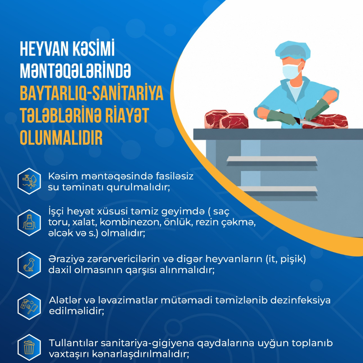 Heyvan kəsimi məntəqələrində hansı qaydalara əməl olunmalıdır?