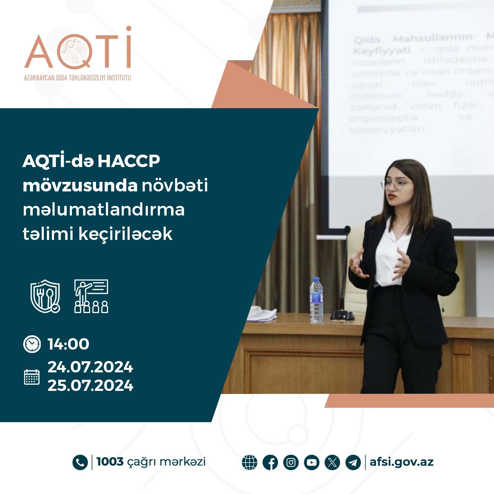 AQTİ-də HACCP mövzusunda növbəti məlumatlandırma təlimi keçiriləcək