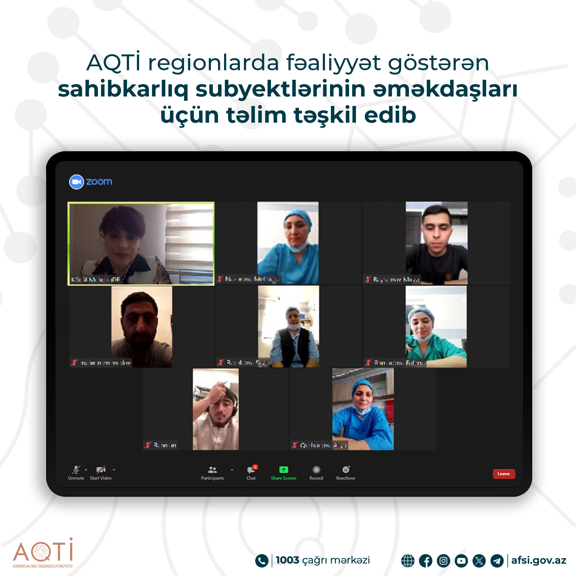 AQTİ regionlarda fəaliyyət göstərən sahibkarlıq subyektlərinin əməkdaşları üçün təlim təşkil edib