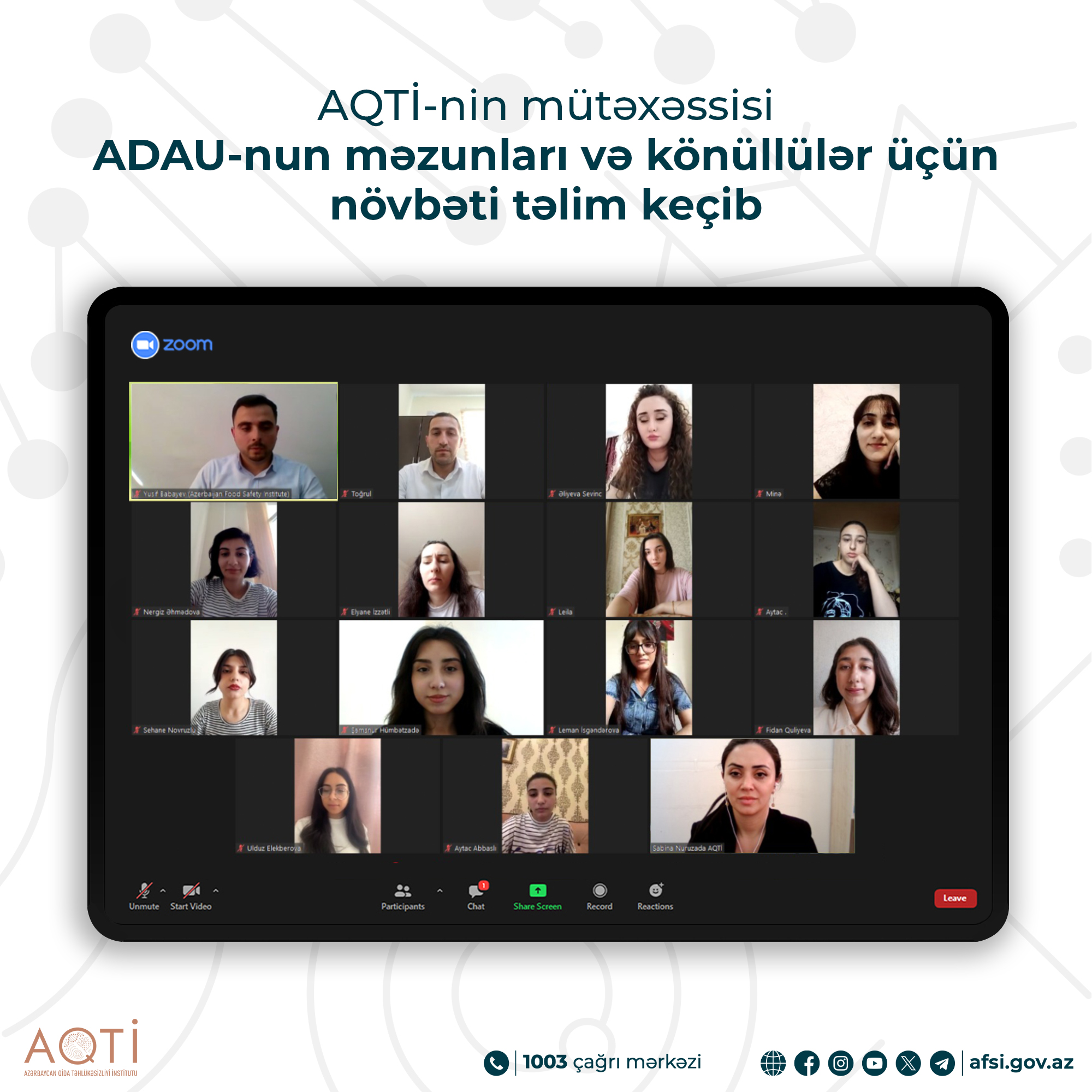 AQTİ tərəfindən ADAU-nun tələbə və məzunları üçün növbəti təlim keçirilib