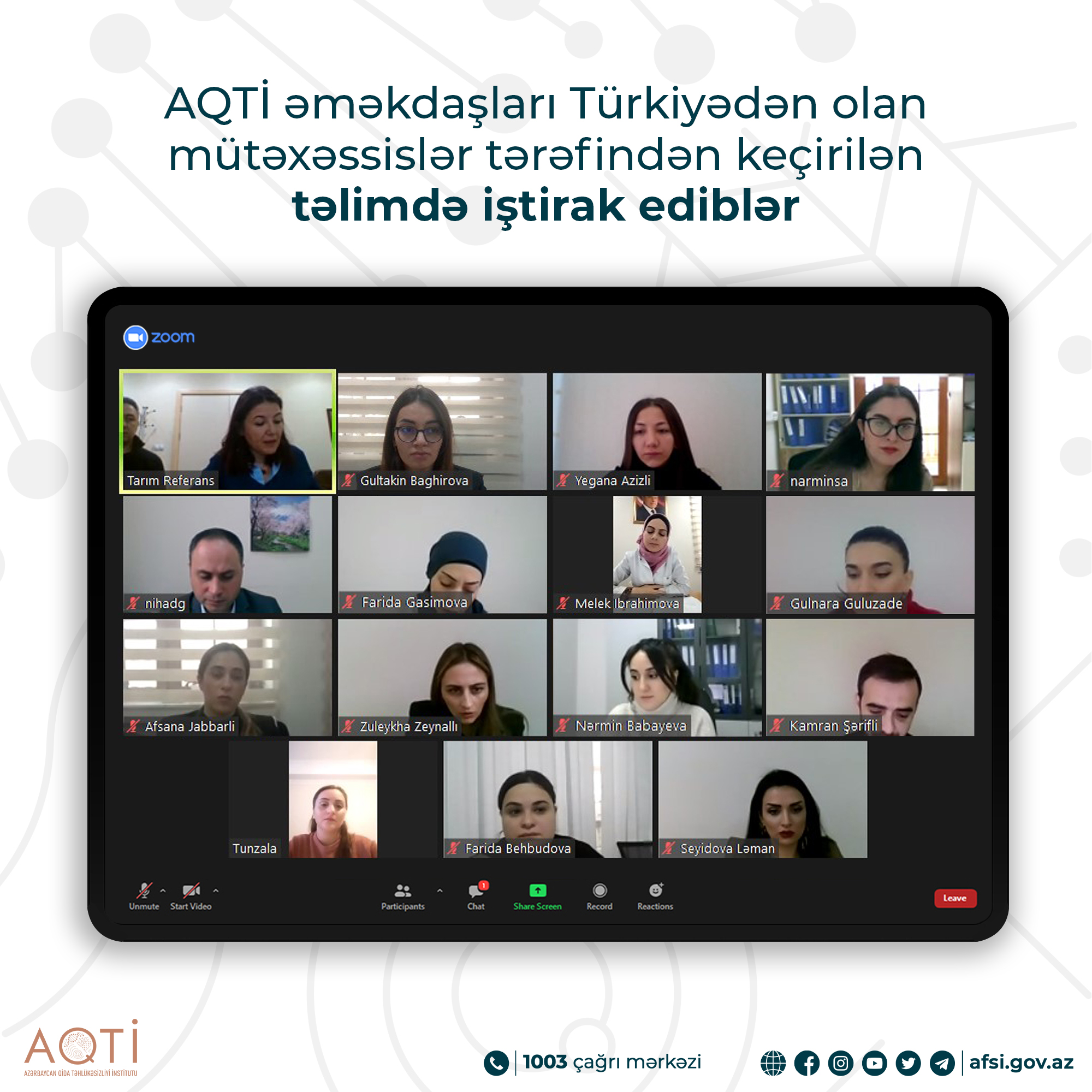 AQTİ əməkdaşları Türkiyədən olan mütəxəssislər tərəfindən keçirilən təlimdə iştirak ediblər