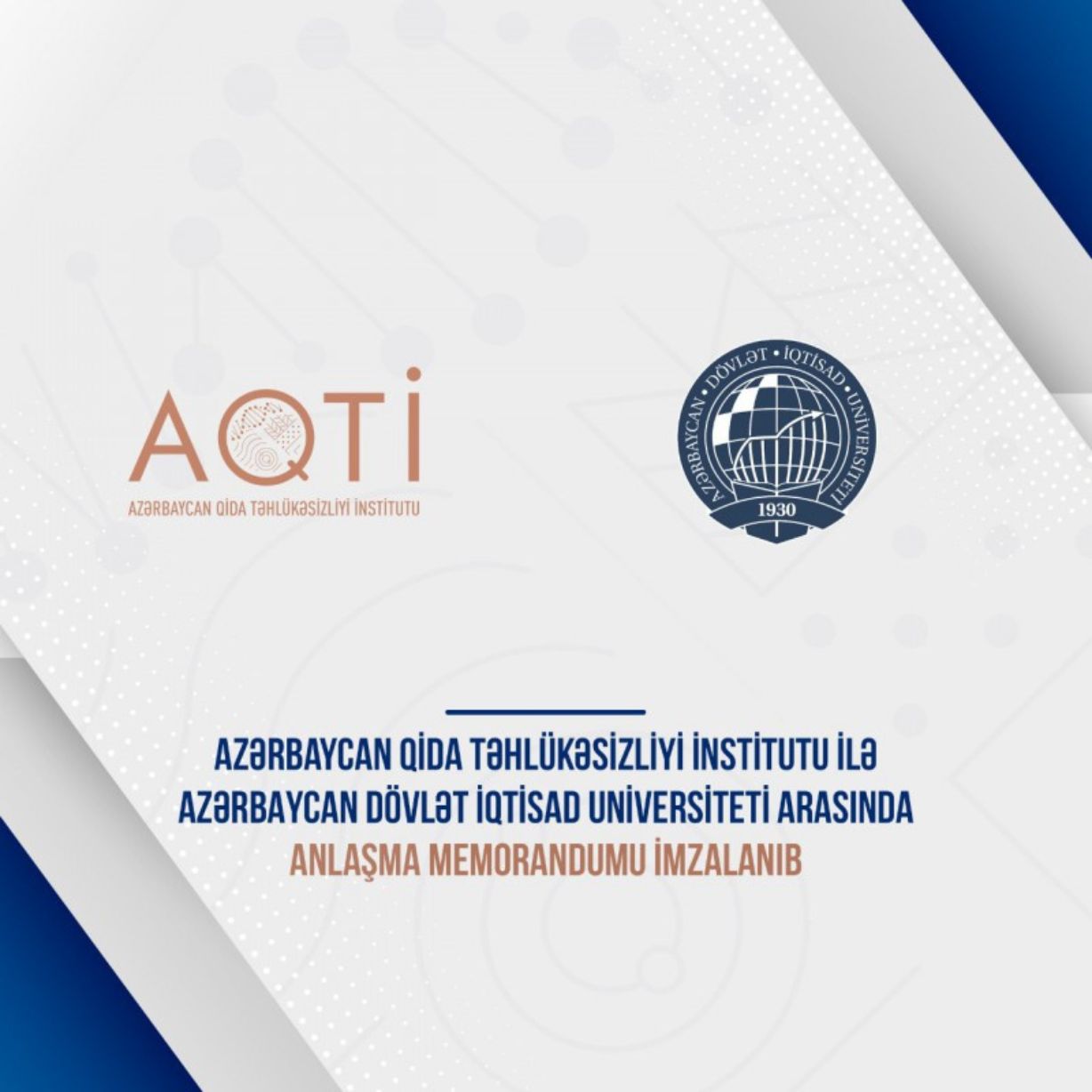 Azərbaycan Qida Təhlükəsizliyi İnstitutu və Azərbaycan Dövlət İqtisad Universiteti arasında Anlaşma Memorandumu
